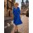 Šaty elegantní s plísovanou sukní dlouhý rukáv dámské (S/M/L ONE SIZE) ITALSKÁ MÓDA IMD26142