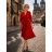 Šaty elegantní s plísovanou sukní dlouhý rukáv dámské (S/M/L ONE SIZE) ITALSKÁ MÓDA IMD26142