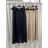 Kalhoty elegantní oversize dlouhé s širokou nohavicí s páskem dámské (S/M/L ONE SIZE) ITALSKá MODA IM3262969