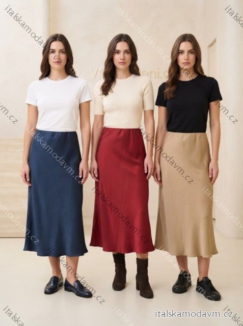 Sukně dlouhá saténová dámská (S/M/L ONE SIZE) ITALSKÁ MÓDA IM326035/DUR