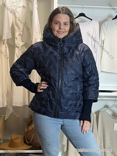 Bunda šusťáková oversize dlhý rukáv dámska nadrozmer (44/46/48 ONE SIZE) TALIANSKA MÓDA IMC261012/DUR