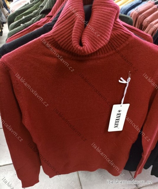 Sveter rolák pletený dlhý rukáv dámský (S / M ONE SIZE) TALIANSKÁ MÓDA IM721351