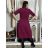 Šaty elegantní dlouhý rukáv dámské (M-2XL) ITALSKÁ MÓDA IMSE26001/DUR tm. modrá M