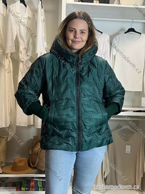 Bunda oversize šusťáková dlouhý rukáv dámská nadrozměr (44/46/48 ONE SIZE) ITALSKÁ MÓDA IMC261012