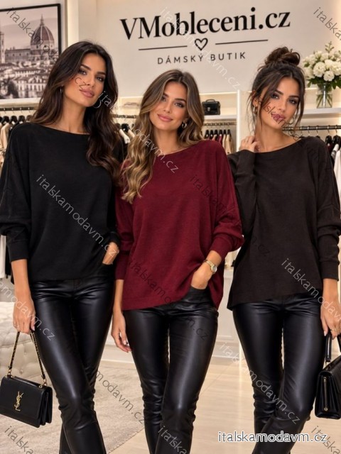 Mikina dlouhý rukáv dámská (S/M/L ONE SIZE) ITALSKÁ MÓDA IMSM26725/DUR