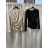 Tričko elegantní dlouhý rukáv dámské (S/M ONE SIZE) ITALSKá MóDA IMHM26010/DUR S/M béžová