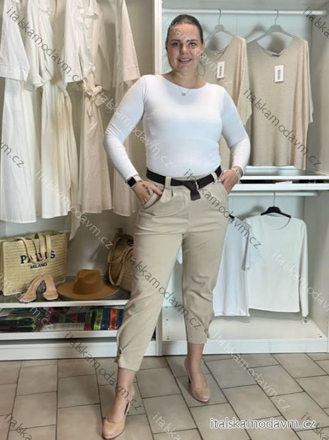 Kalhoty volnočasové dámské (S/M/L ONE SIZE) ITALSKÁ MÓDA IMC26306/DUR S/M/L béžová