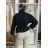 Kabátek oversize s páskem dlouhý rukáv dámský (M/L ONE SIZE) ITALSKÁ MÓDA IMD261002/DUR M/L Černá