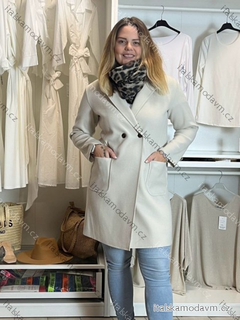 Kabát na knoflíky dlouhý rukáv dámské (S/M/L ONE SIZE) ITALSKÁ MÓDA IMPFD264523/DUR