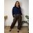 Kalhoty dlouhé s páskem dámské nadrozměr (44/46/48 ONE SIZE) ITALSKÁ MÓDA IM426265/DUR 44/46/48 Černá