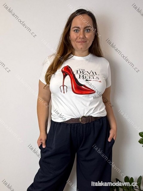 Tričko krátký rukáv dámské (L/XL ONE SIZE) ITALSKÁ MÓDA IMHMM26002/DUR