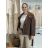 Kabátek oversize s páskem dlouhý rukáv dámský (M/L ONE SIZE) ITALSKÁ MÓDA IMD261002