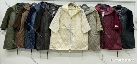 Bunda slabá krátký rukáv dámská nadrozměr (50/52/54 ONE SIZE) ITALSKÁ MÓDA IM426350