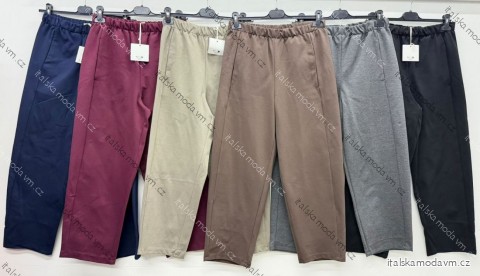 Kalhoty dámské nadrozměr (46/48/50 ONE SIZE) ITALSKÁ MÓDA IM426356