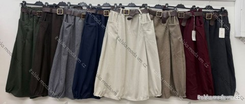 Sukně středně dlouhá s kapsami dámská nadrozměr (46/48/50 ONE SIZE) ITALSKÁ MÓDA IM426359