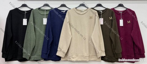Mikina teplá dlhý rukáv dámska nadrozmer (54/56/58 ONE SIZE) TALIANSKA MÓDA IM426367