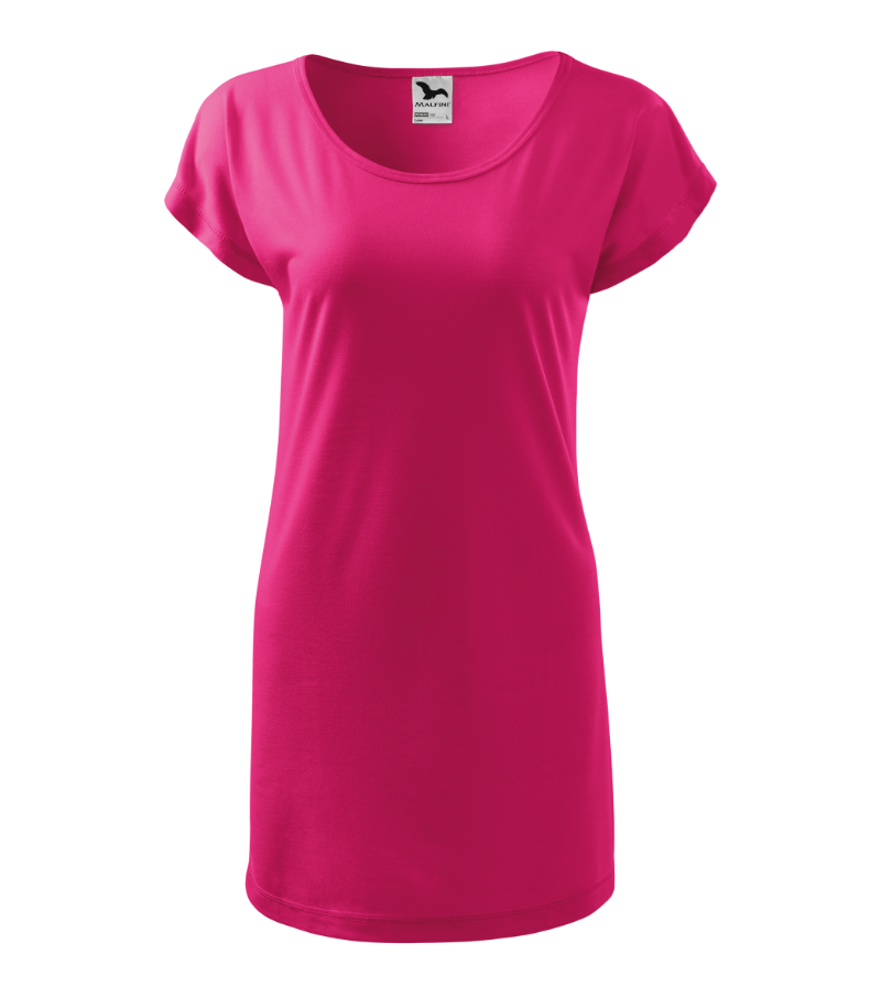 Šaty krátky rukáv dámske nadrozmer LOVE (XS-2XL) ADR26123/DUR ružová S