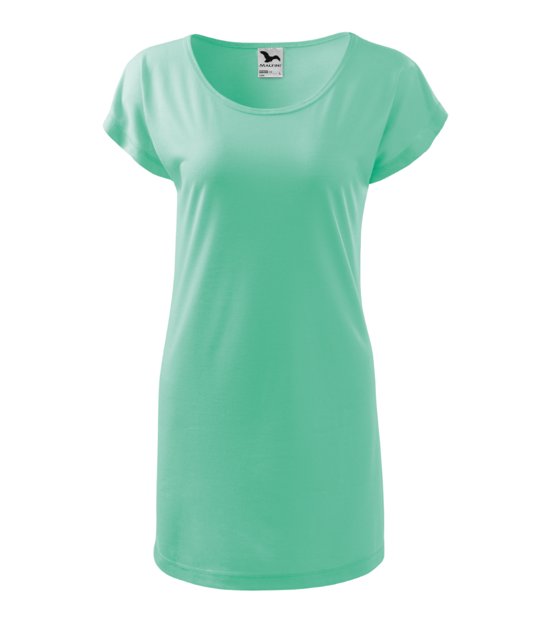 Šaty krátký rukáv dámské nadrozměr LOVE (XS-2XL) ADR26123/DUR sv. modrá S