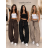 Kalhoty manžestrové dlouhé s páskem dámské (S/M/L ONE SIZE) ITALSKÁ MÓDA IMSM267617/DU S/M/L Černá
