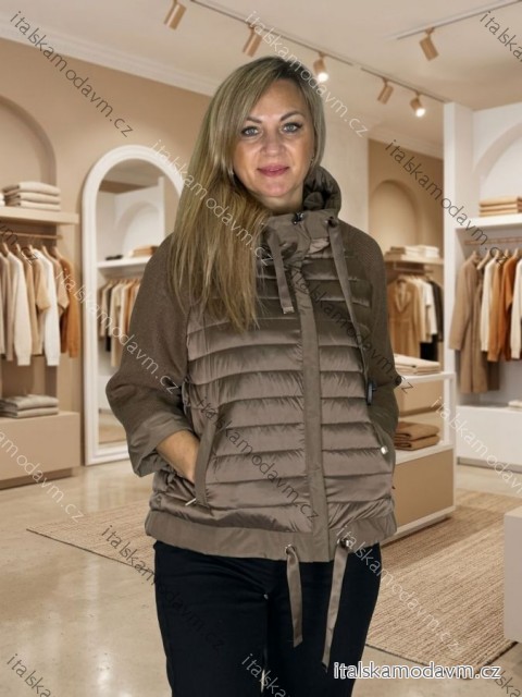 Bunda s kapucí dámská (M-XL) ITALSKÁ MÓDA IMPNF263010/DUR