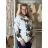 Mikina s kapucí oversize dlouhý rukáv dámská (S/M/L ONE SIZE) ITALSKÁ MÓDA IMSE26011/DUR S/M/L bílá
