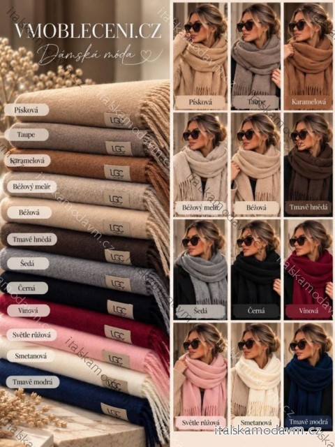Šál teplá směs kašmíru dlhá dámska (ONE SIZE) ORC26DAN514-125