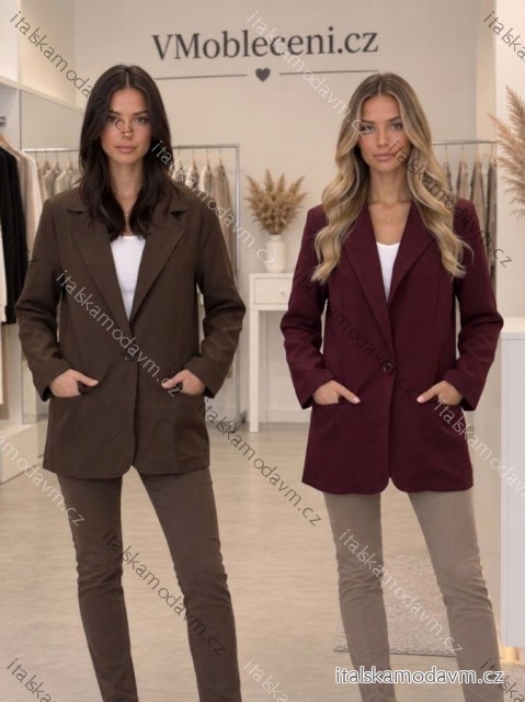 Sako dlouhý rukáv dámské (M-XL) ITALSKÁ MÓDA IMPOZ2626102/DUR