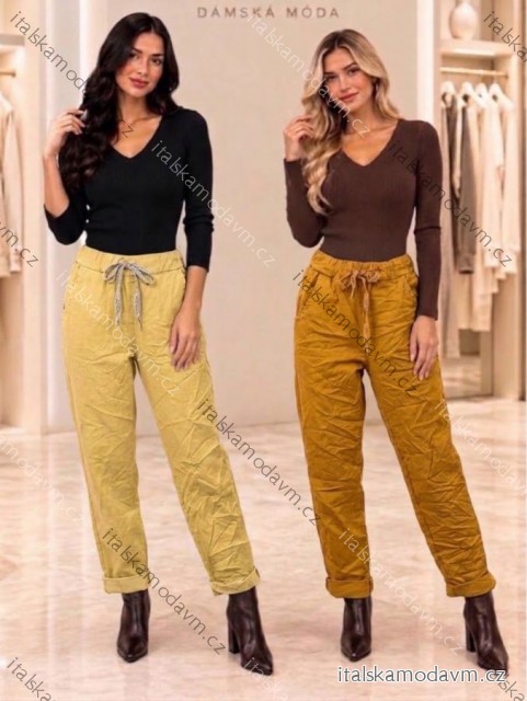 Nohavice strečové dlhé dámske (S/M/L ONE SIZE) IMPOZ2625106/DUR S/M/L žlutá hořčicová